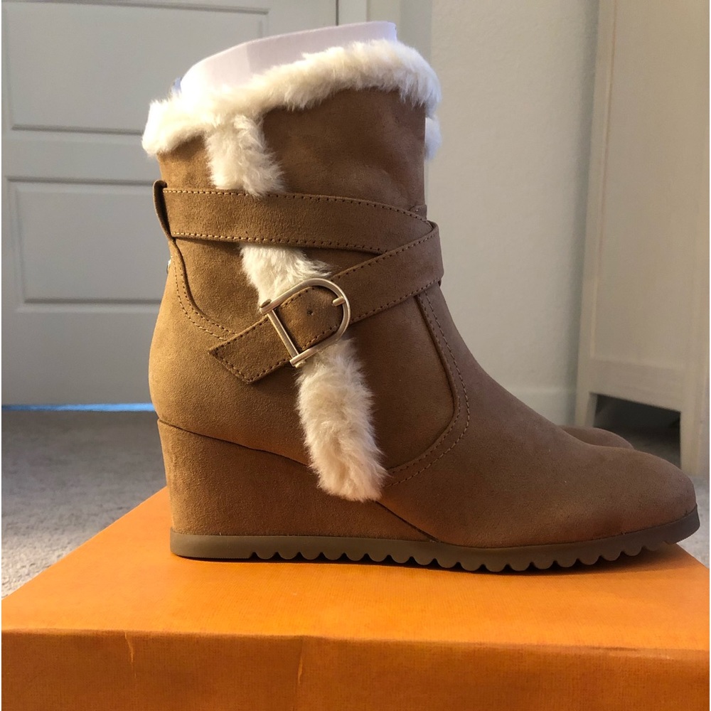 Brown Wedge Booties